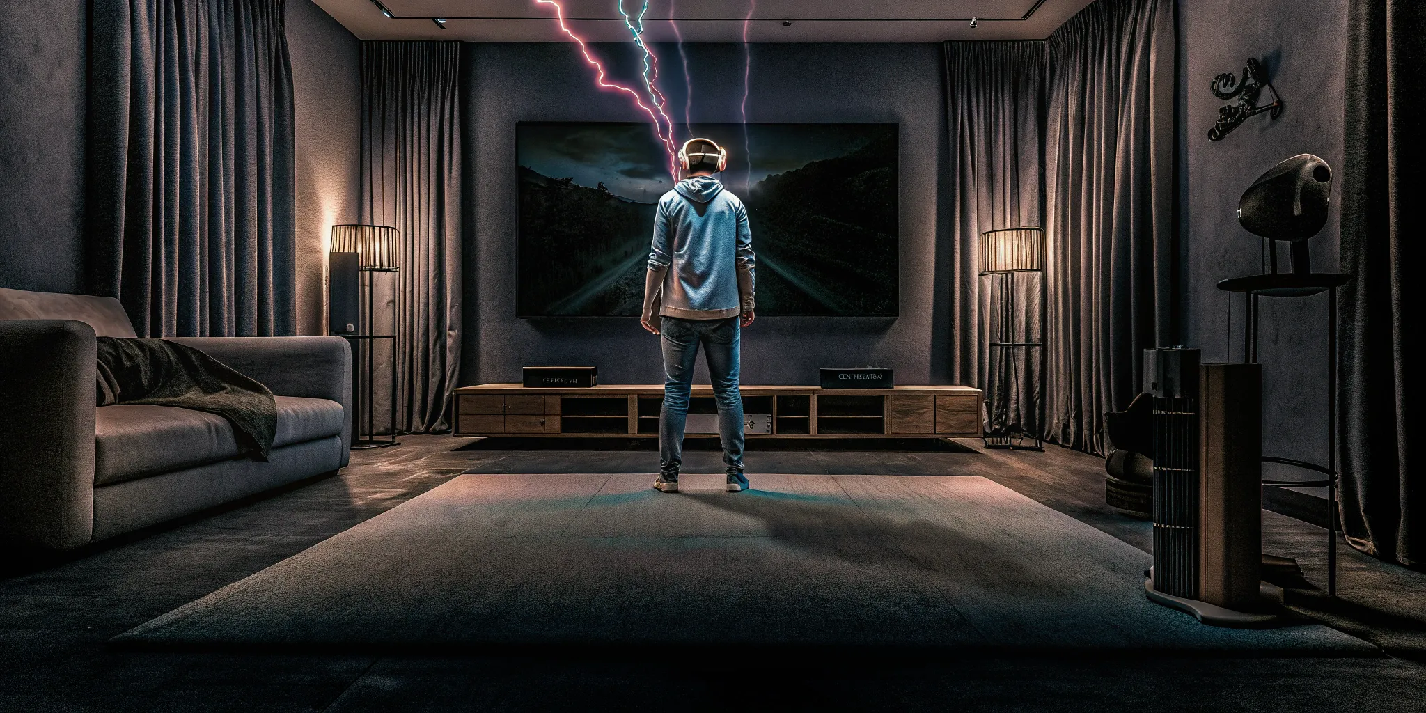 VR headset user ready for an Austin VR session
