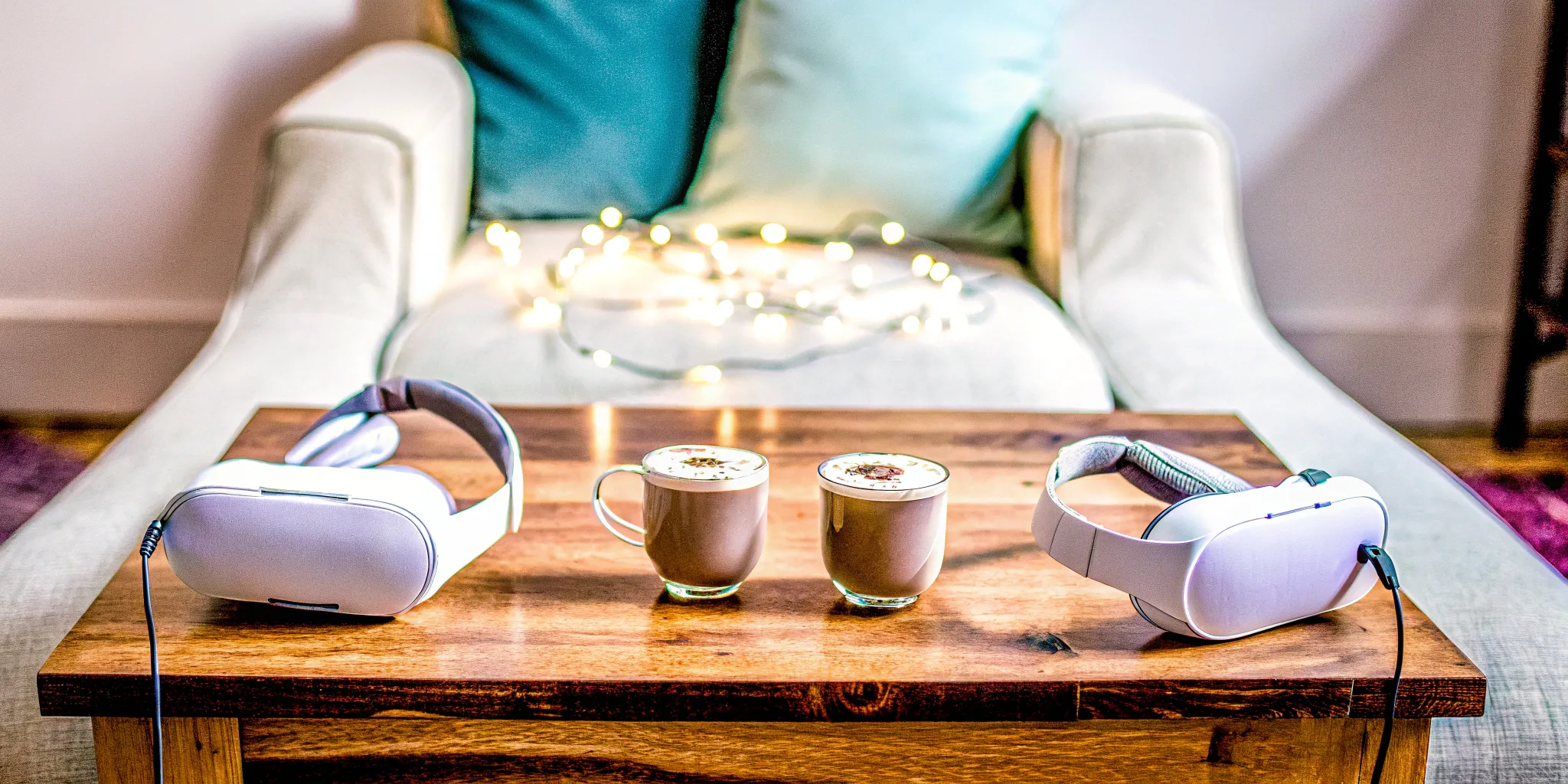 VR headsets and hot cocoa make a cozy, creative date night.