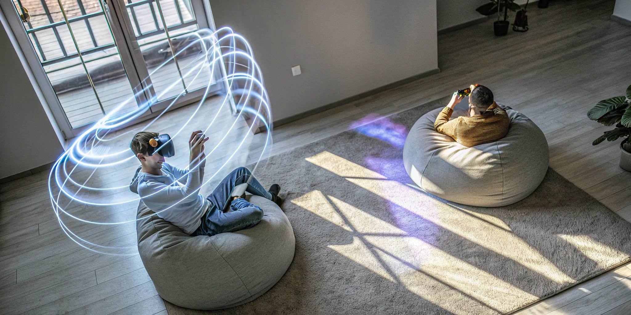 Guests at an event using VR headsets for an immersive experience