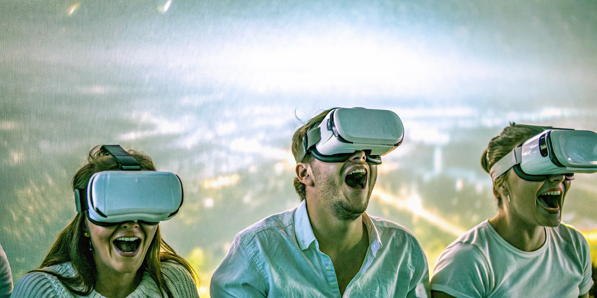 Group of adults enjoying VR experience in Austin