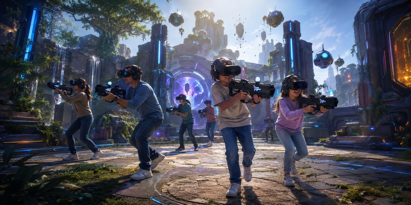 Families and kids playing at Zero Latency VR South Austin